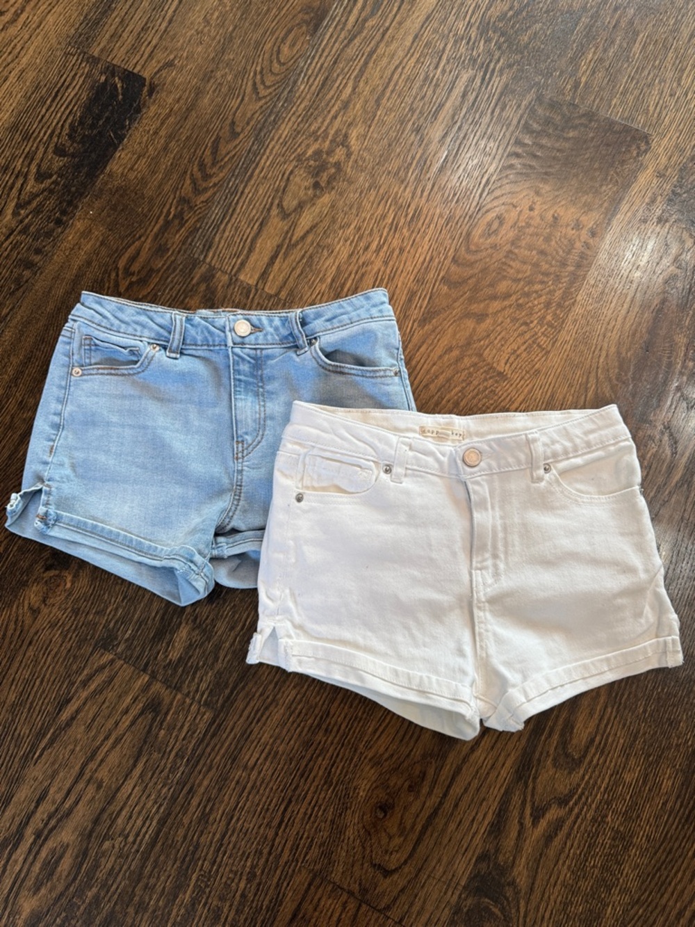 Copper Key Light Blue Denim & White Jean Shorts Set